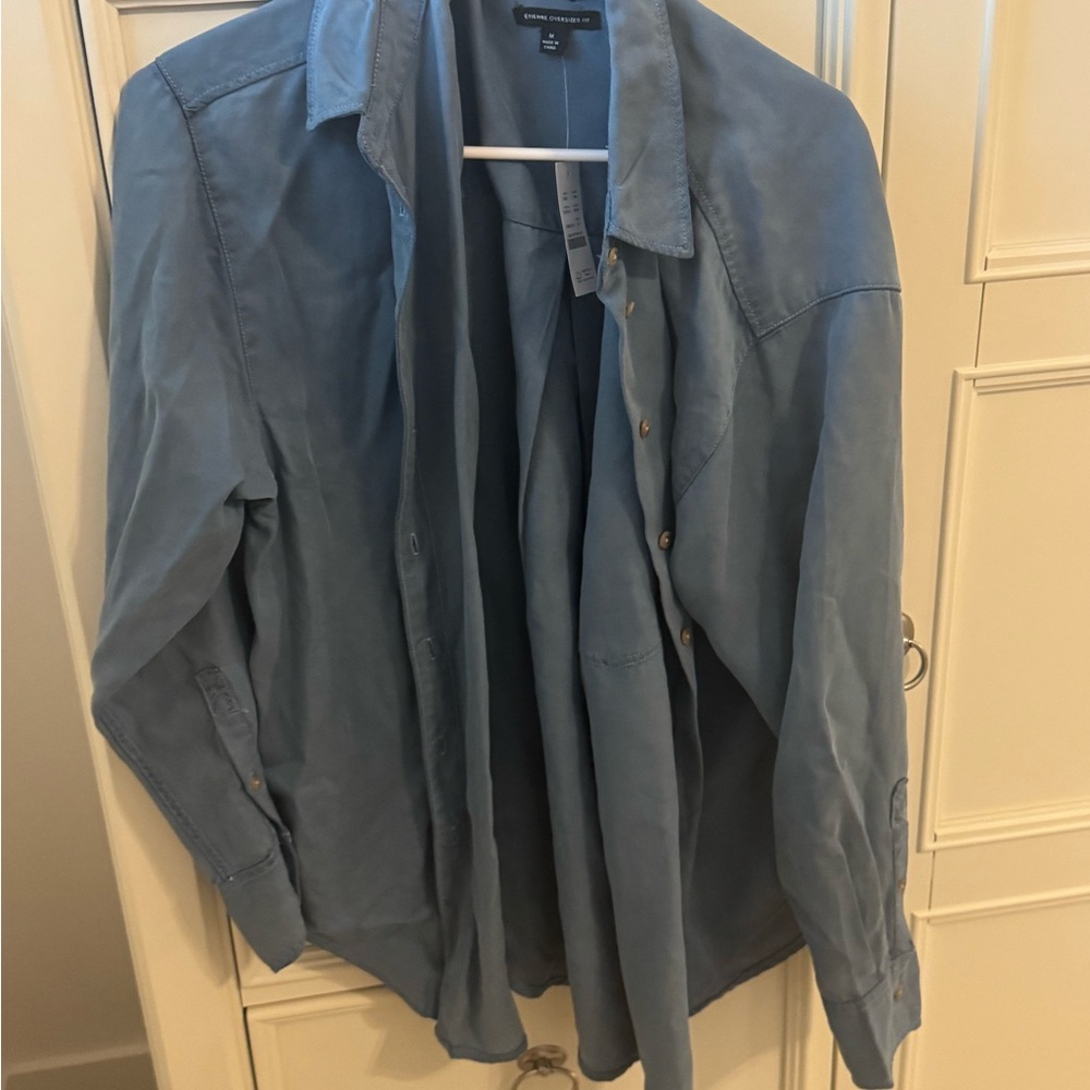 J. Crew Blue Lightweight Oversized Shirt